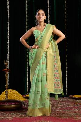 Lightweight Spun Cotton Saree with Zari Border & Blouse | Everyday Saree 2
