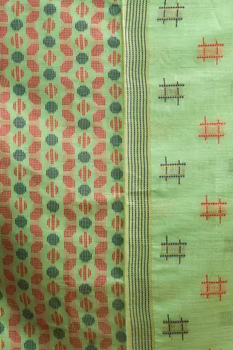 Lightweight Spun Cotton Saree with Zari Border & Blouse | Everyday Saree