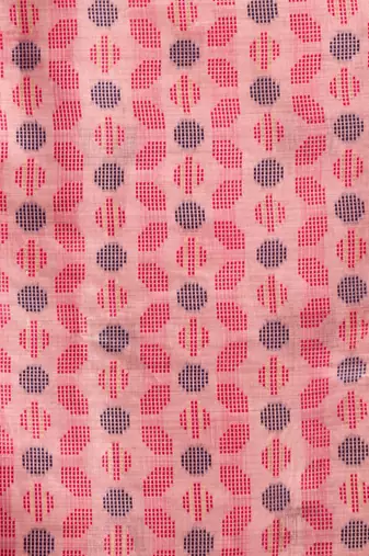 Pink color Lightweight Spun Cotton Saree with Zari Border & Blouse | Everyday Saree
