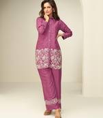 pink chinon cord set for women festival wear-Full Stitched free size