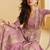beautiful pink wedding wear indo western style shrug anarkali set for women