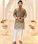 grey silk kurta for wedding & festive wear