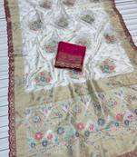 White Color Designer Soft Dola Silk Saree