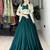 Deep Teal Green Color  Plain Foil Work Heavy Gorgette  Lehenga Fully Stitched Blouse & Koti full stitched free size