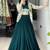 Deep Teal Green Color  Plain Foil Work Heavy Gorgette  Lehenga Fully Stitched Blouse & Koti full stitched free size