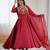 Red anarkali with bottom & dupatta set stitched