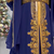 Royal Blue Embroidered Stitched Kaftan with Golden Work & Belt Suited for Every Occasion
