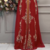 Elegant Red Embroidered Stitched Kaftan with Heavy Front Work & Belt 
