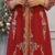 Elegant Red Embroidered Stitched Kaftan with Heavy Front Work & Belt 