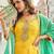 Yellow shimmer silk wedding sharara suits free size upto 44
