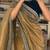 Golden Color Partywear Net Fabric Saree