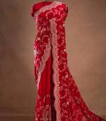 Red Color Satin Silk Heavy Bridal Saree