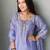 Lavender crape readymade kurti set with beads sequence work