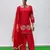 Red crape readymade salwar suit with embroidery work