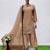 Brown crape readymade salwar suit with embroidery & sequence work