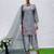 Grey crape readymade salwar suit with embroidery & sequence work