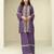 Violet chinon silk readymade co-ords set with embroidery work Full stitched free size
