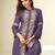 Violet chinon silk readymade co-ords set with embroidery work Full stitched free size