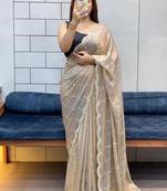 Presenting you the luxurious and glamorous trending hand work saree With Blouse 