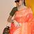 orange soft raw art silk weaving saree with antique zari border & exclusive designer pallu
