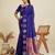 royal blue paithani kanjivaram art silk saree with silver and gold zari weaving and running blouse piece