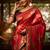 red banarasi silk blend saree with meena weaves, contrast border, grand weaving pallu & tassels with blouse