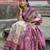 lavender tussar art silk patola print saree with floral jal design and contrast blouse piece