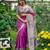 purple tussar art silk madhubani printed saree with traditional pallu & fancy tassels – contrast blouse piece included