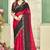 Red color zircon work fendi satin silk saree