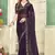 Purple color zircon work fendi satin silk saree