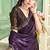 Purple color zircon work fendi satin silk saree