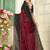Maroon color zircon work fendi satin silk saree