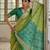 light green soft raw art silk pochampally ikat weaving saree with resham jal & zari border traditional saree with blouse