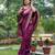 magenta banarasi raw art silk saree with zari lining weaving & rich zari pallu – with running blouse