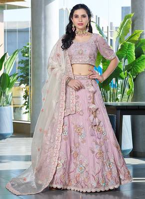 Lavender ZARKAN & Sequence Fendy Silk Lehenga 1