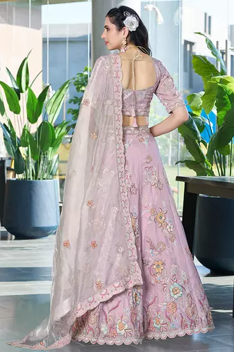 Lavender ZARKAN & Sequence Fendy Silk Lehenga