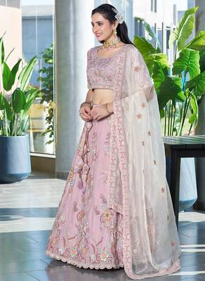 Lavender ZARKAN & Sequence Fendy Silk Lehenga 3