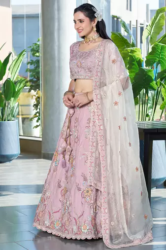 Lavender ZARKAN & Sequence Fendy Silk Lehenga