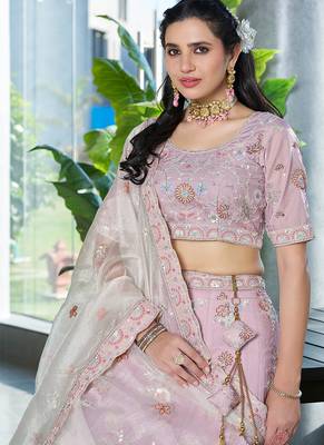 Lavender ZARKAN & Sequence Fendy Silk Lehenga 4