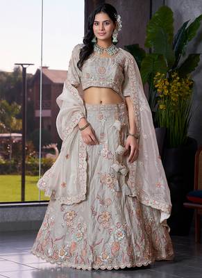 Grey ZARKAN & Sequence Fendy Silk Lehenga 1