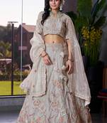 Grey ZARKAN & Sequence Fendy Silk Lehenga