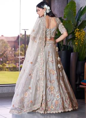 Grey ZARKAN & Sequence Fendy Silk Lehenga 2