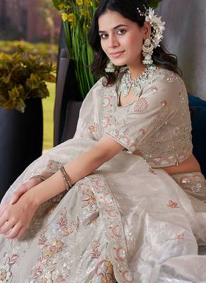 Grey ZARKAN & Sequence Fendy Silk Lehenga 4