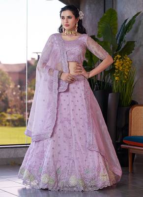 Lavender ZARKAN & Sequence Fendy Silk Lehenga 1