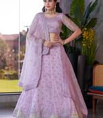 Lavender ZARKAN & Sequence Fendy Silk Lehenga