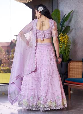 Lavender ZARKAN & Sequence Fendy Silk Lehenga 2
