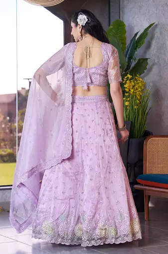 Lavender ZARKAN & Sequence Fendy Silk Lehenga