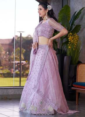 Lavender ZARKAN & Sequence Fendy Silk Lehenga 3