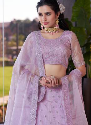 Lavender ZARKAN & Sequence Fendy Silk Lehenga 4