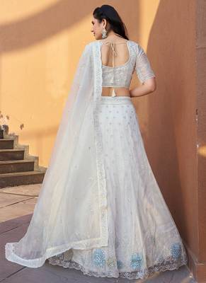 White ZARKAN & Sequence Mousam Lehenga 2